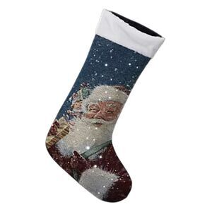 Kringle Express Fiber Optic Illuminated Santa Christmas Stocking NWT
